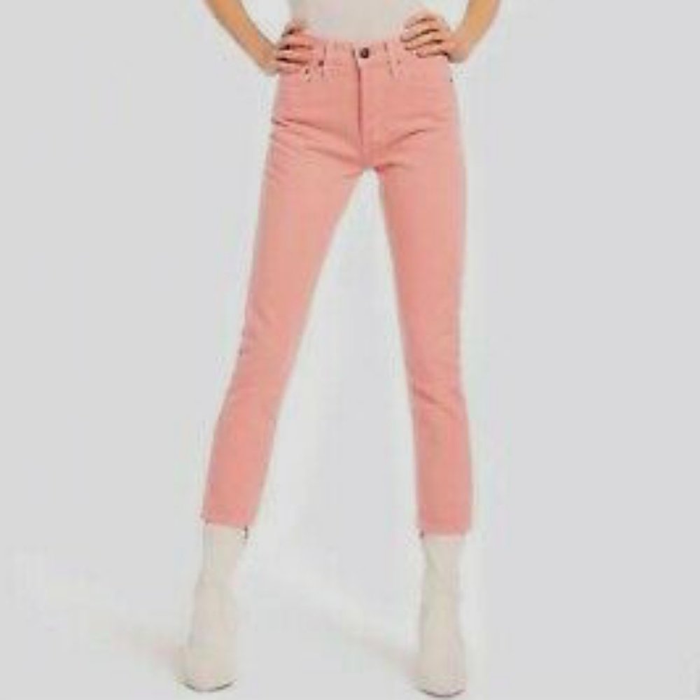 Alice + Olivia High Rise Girlfriend Slim Jeans In Perfect Pink